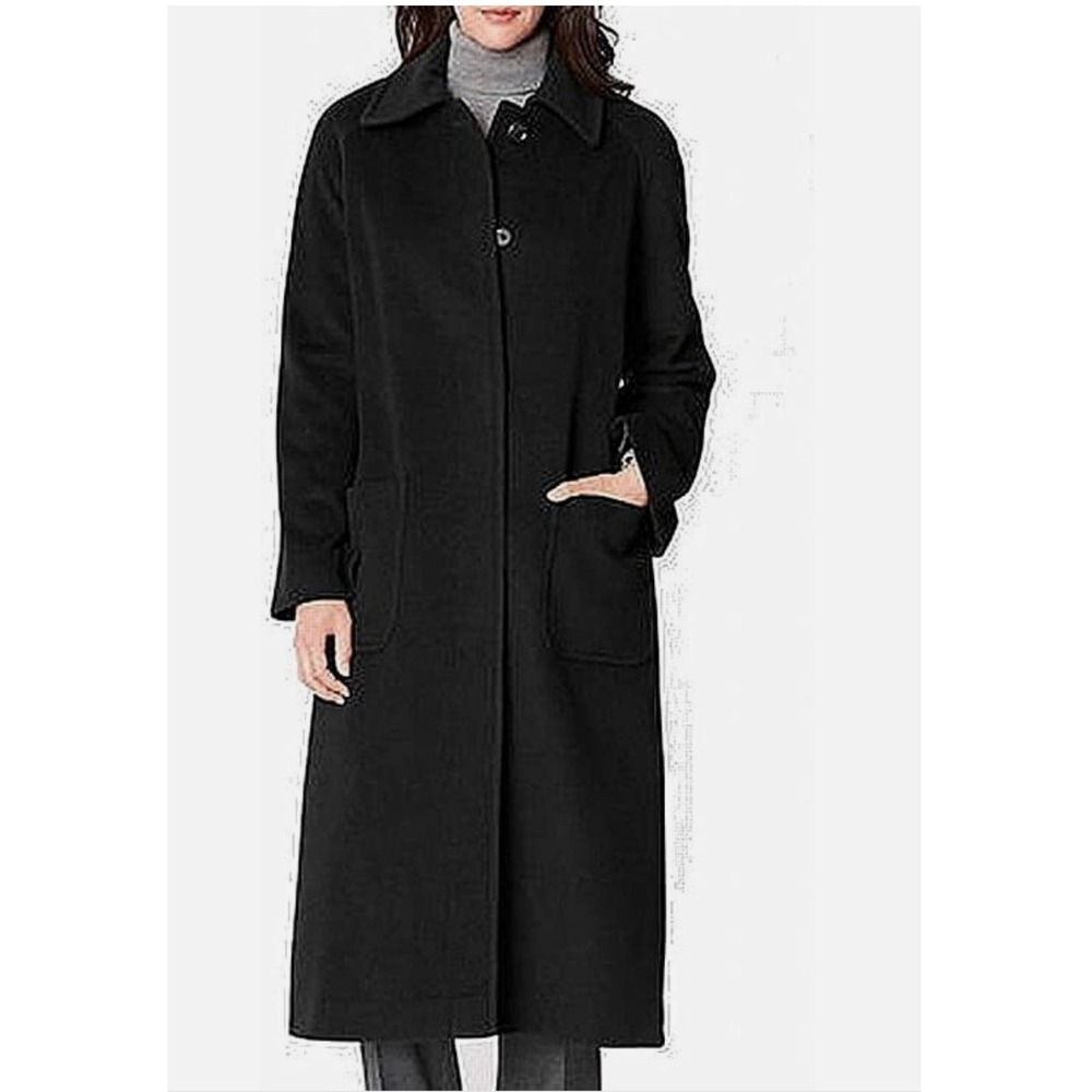 Pendleton Reefer Coat Womens Large Black Wool Cashmere Blend TE129-75040